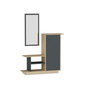 Hanah Home Recibidor Asia Escandinavo Roble y Antracita con Espejo y Almacenamiento 80x90x29.5cm